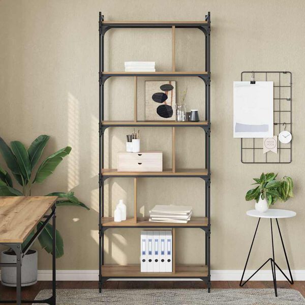 vidaXL Bibliotecă stejar artizanal 76 x 32 x 192 cm Lemn compozit