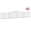 vidaXL Coșuri gabion arcuite 5 buc, 400x30x60/80 cm, fier galvanizat