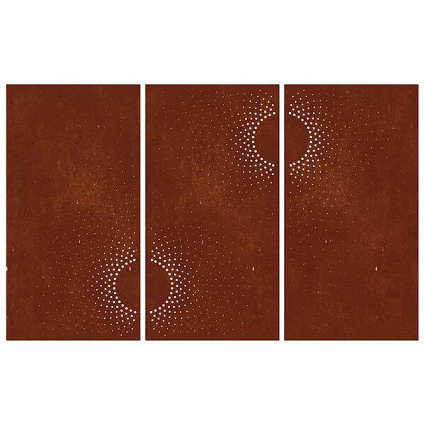 vidaXL Decorațiuni perete de grădină 3 buc. 105x55cm oțel corten soare