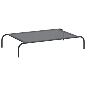 vidaXL Pat &icirc;nălțat pentru c&acirc;ini gri 110x65x20 cm Textilenă și oțel