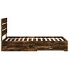 vidaXL Cadru de pat cu sertar Stejar fumuriu 90 x 190 cm Lemn compozit