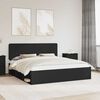 vidaXL Cadru de pat cu headboard Negru 200 x 200 cm Lemn de pin masiv