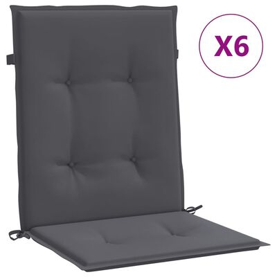 vidaXL Perne scaun cu spătar mic, 6 buc., antracit, textil oxford