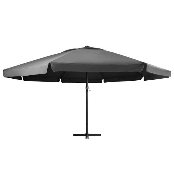 vidaXL Umbrelă de soare de exterior, stâlp aluminiu, antracit, 600 cm