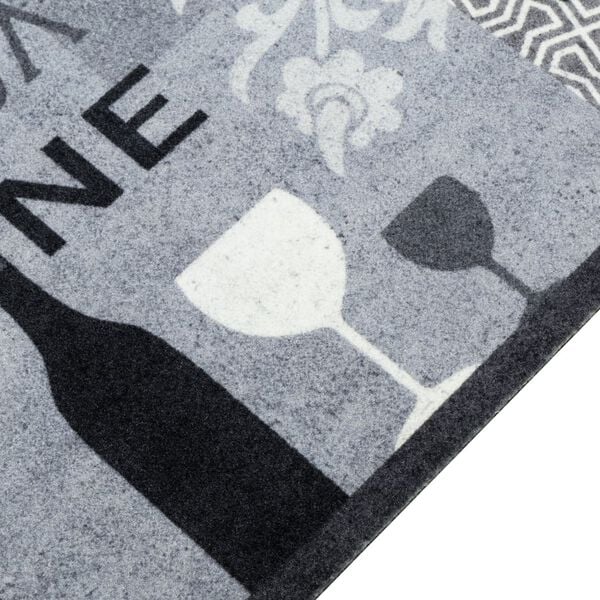 vidaXL Covor de bucătărie lavabil Wine, gri, 60x180 cm, catifea