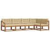 vidaXL Set de canapele de exterior 5 buc. Natural și Bej