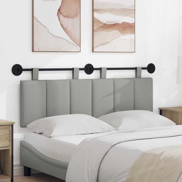 vidaXL Cap de pat suspendat Dungi Gri nori 150 x 55 x 5 cm țesătură