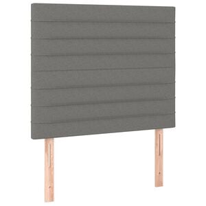 vidaXL Tăblie de pat gri &icirc;nchis 80x5x118/128 cm, material textil
