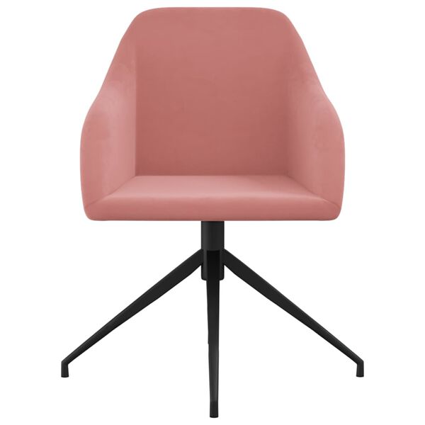 vidaXL Scaune de bucătărie, 4 buc., roz, catifea