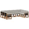 vidaXL Set de canapele de exterior 9 pcs Natural și Gri deschis