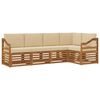 vidaXL Set canapea sectională cu pernă 5 pcs Natural și Bej