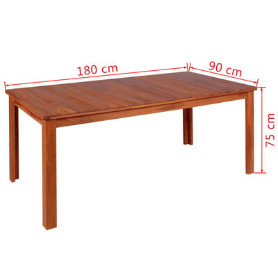vidaXL Masă de sufragerie din lemn masiv de tec 180x90x75 cm