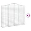 vidaXL Coșuri gabion arcuite 2 buc, 200x30x160/180 cm, fier galvanizat