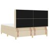 vidaXL Pat cu arcuri cu saltea cu headboard Crem 180 x 200 cm țesătură