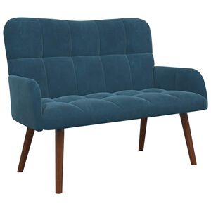 vidaXL Canapea cu 2 locuri albastru 115 x 61 x 87 cm Catifea