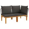 vidaXL 2 buc. Set de lounge pentru grădină cu perne natural