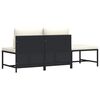 vidaXL Set mobilier de grădină cu perne, 3 piese, negru, poliratan