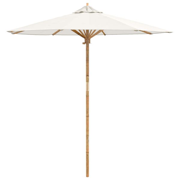 vidaXL Parasol de Grădină Alb crem &Oslash; 270 x 260 cm Bambus