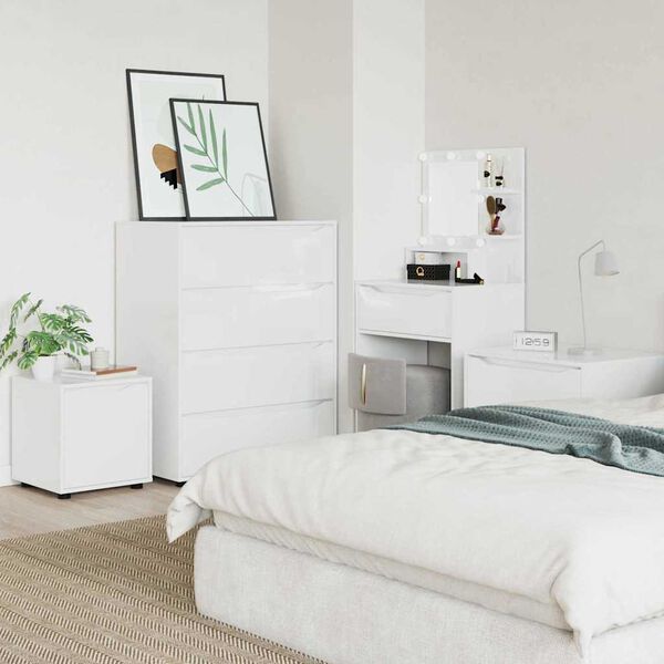 vidaXL Dulap de Baie Alb lucios 40,5 x 40 x 44 cm Lemn compozit