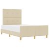 vidaXL Cadru de pat cu headboard Crem 120 x 200 cm țesătură