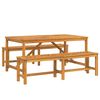 vidaXL Set de masă pentru grădină 3 pcs Maro lemn masiv de acacia