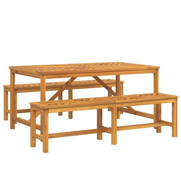 vidaXL Set de masă pentru grădină 3 pcs Maro lemn masiv de acacia