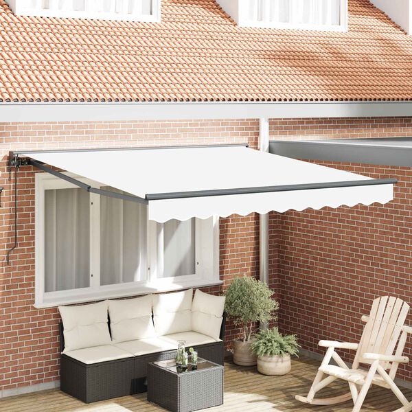 vidaXL Cortina Retractabilă Alb 300 x 250 cm Aluminiu și țesătură