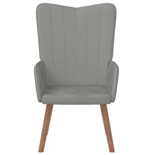 vidaXL Scaun de relaxare, gri deschis, catifea