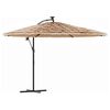 vidaXL Umbrelă soare de grădină cu st&acirc;lp din oțel, maro 269x269x235 cm