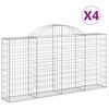 vidaXL Coșuri gabion arcuite 4 buc, 200x30x100/120 cm fier galvanizat