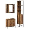 vidaXL Unități de vanitate pentru baie cu ușă 3 pcs Maro Lemn compozit