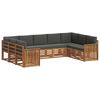 vidaXL Set de canapele de exterior 9 buc. Natural și Antracit