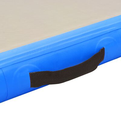 vidaXL Saltea gimnastică gonflabilă cu pompă albastru 600x100x10cm PVC