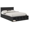 vidaXL Cadru de pat cu raft Manual Negru 140 x 200 cm Lemn compozit