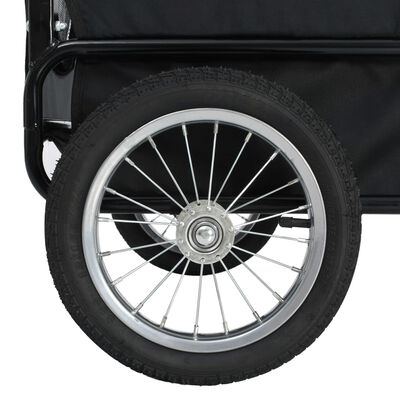 vidaXL Remorcă bicicletă & cărucior 2-în-1 pentru animale, roșu/negru