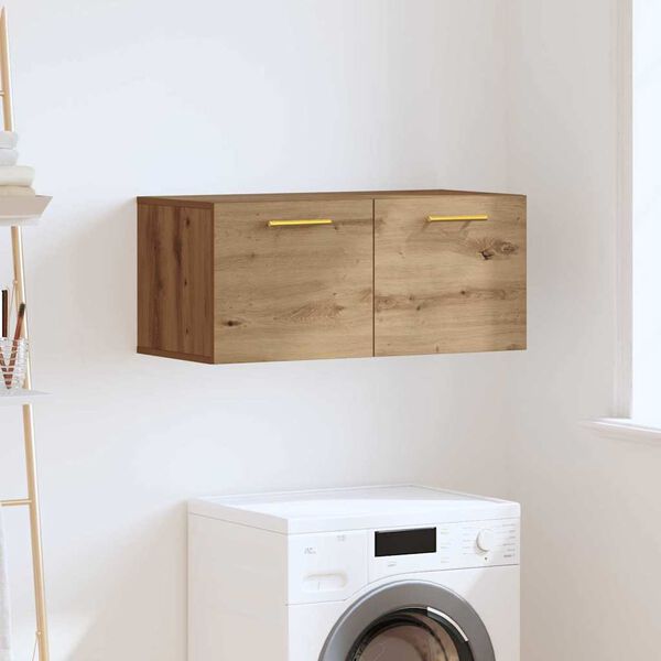 vidaXL Dulap de perete Pe perete stejar artizanal 80 x 36.5 x 35 cm