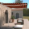 vidaXL Copertină retractabilă manual cu LED portocaliu&maro 300x250 cm