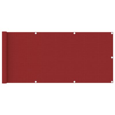 vidaXL Paravan pentru balcon, roșu, 75x400 cm, HDPE