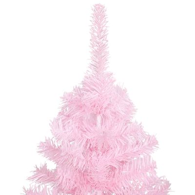 vidaXL Brad Crăciun artificial pre-iluminat cu suport, roz, 120 cm PVC