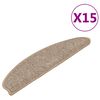 vidaXL Covorașe pentru scări, 15 buc., 65x21x4 cm, maro, semirotunde, mari
