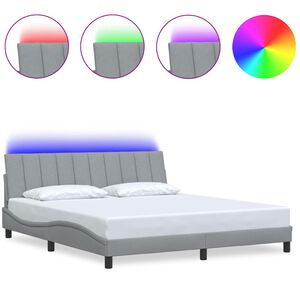 vidaXL Cadru de pat fără saltea, Hanko, gri deschis, 180x200 cm, textil