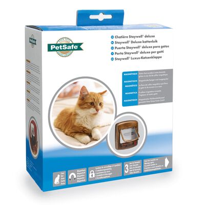 PetSafe Clapetă magnetică cu 4 căi pentru pisici Deluxe 420 maro 5006