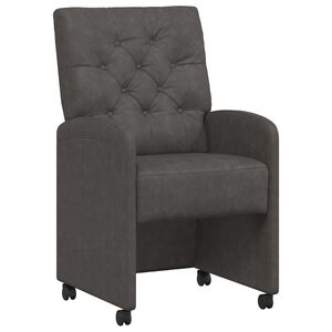 vidaXL Scaune de dining cu roți 2 buc. Piele artificială Negru