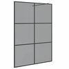 vidaXL Zid de duș walk-in Negru 140 x 195 cm sticlă securizată