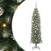 vidaXL Copac Artificial Slăb de Crăciun cu 150 LED Verde și alb 150 cm