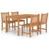 vidaXL Set de mobilier de grădină cu 5 piese, 150x90 cm, lemn masiv de tec