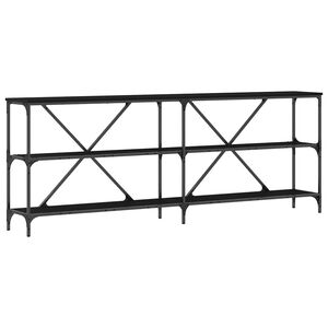 vidaXL Masă de consolă Stejar Negru 200 x 30 x 75 cm Lemn compozit