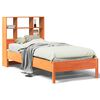 vidaXL Pat bibliotecă fără saltea maro ceruit 75x190 cm lemn masiv pin