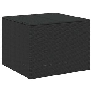 vidaXL Ladă de depozitare pentru grădină, negru, 291 L, poliratan