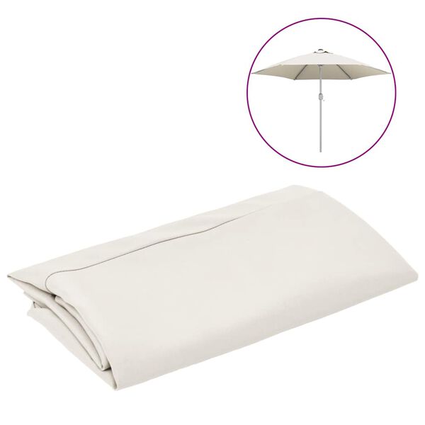 vidaXL P&acirc;nză de schimb umbrelă de soare de exterior alb nisipiu 300 cm